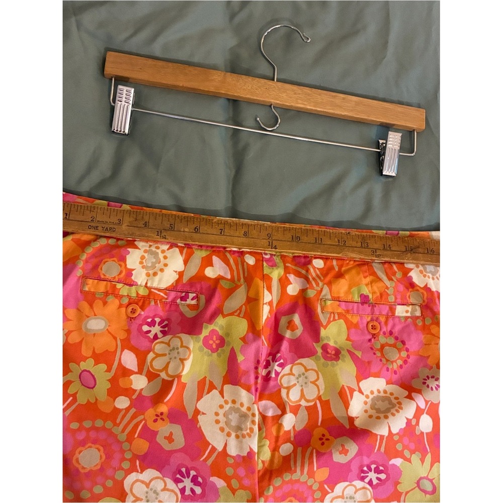 Sigrid Olsen ankle crop floral pants 14 Petite Garden Party Cruise Mod Boho Chic - Picture 7 of 10